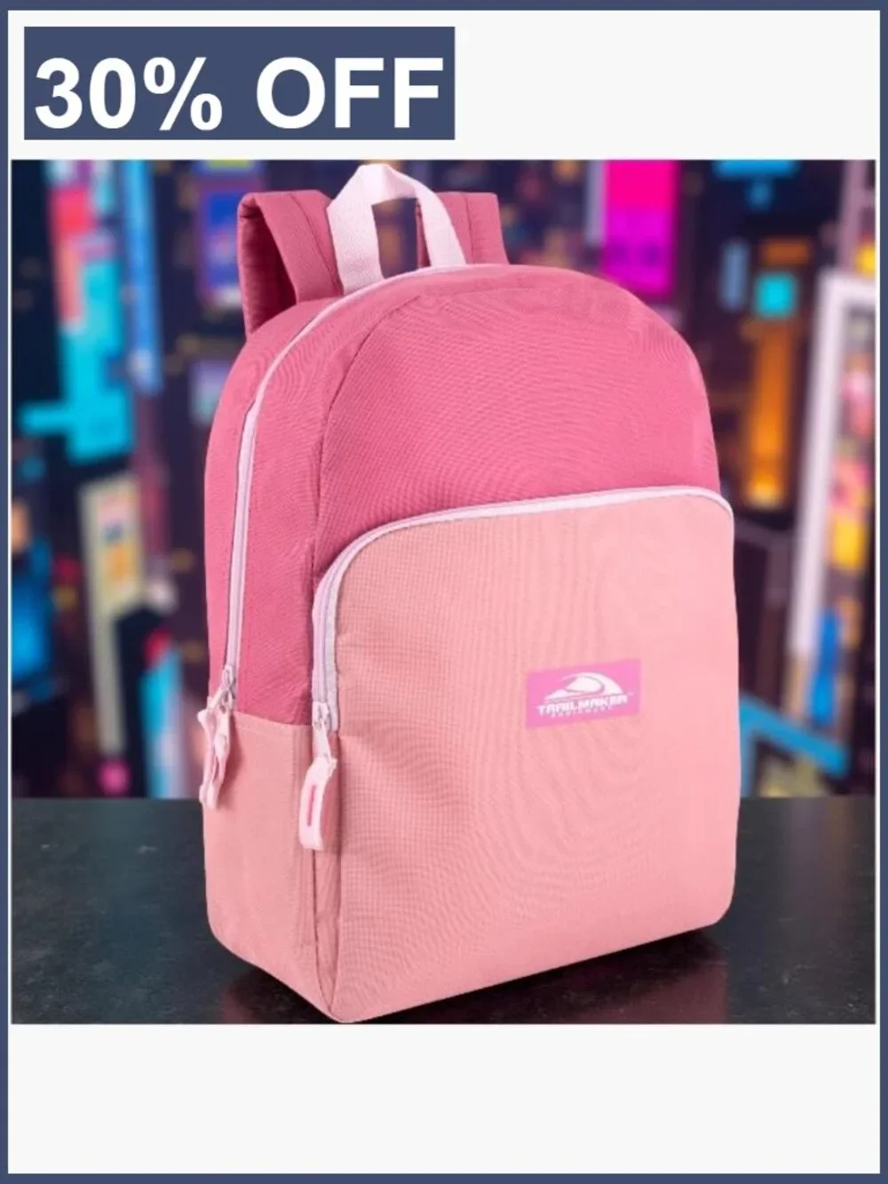 Pink 15 Inch Kids Backpack with Padded Straps, Fits 13 Inch Laptop, Lightweight